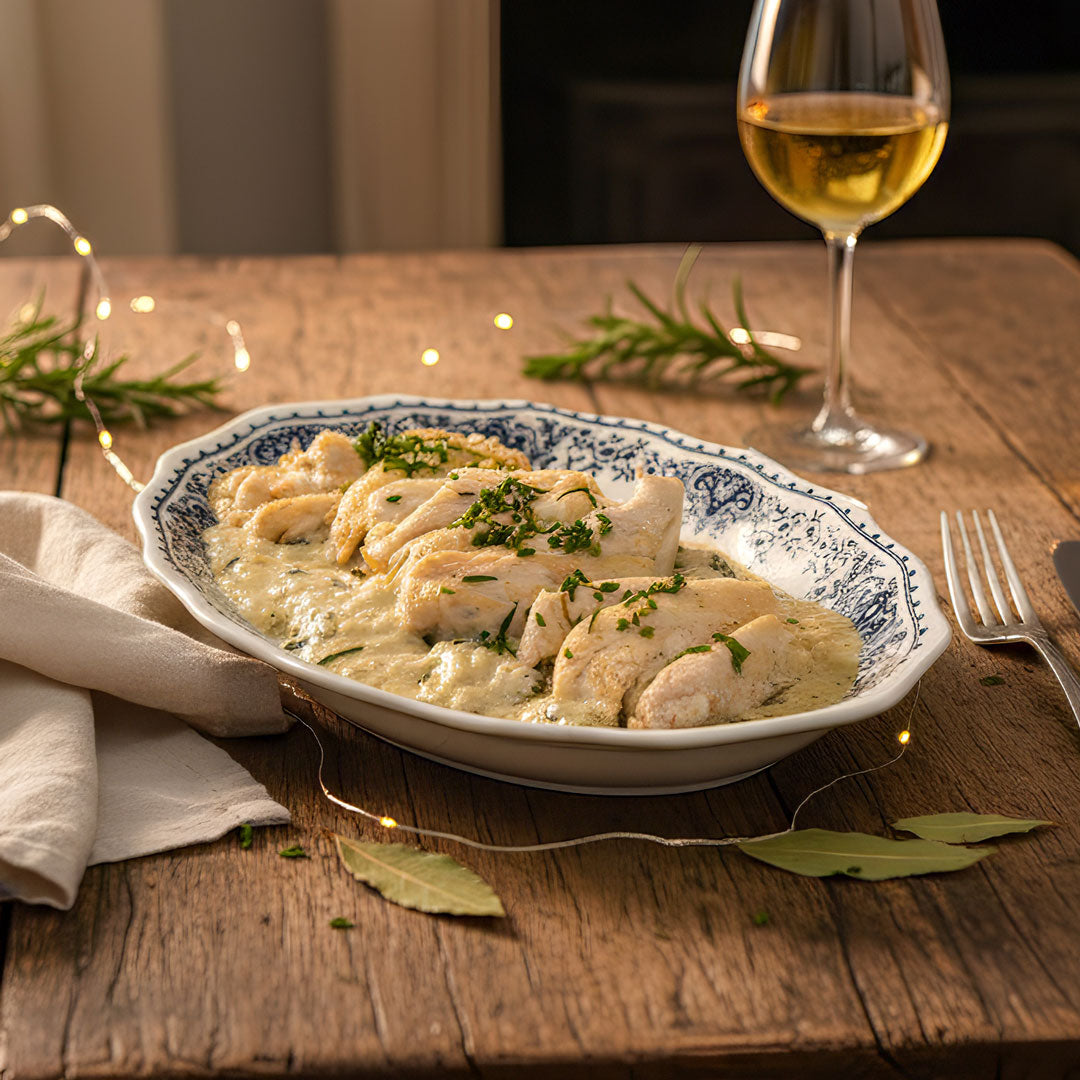 Aiguillette de Chapon sauce aux Morilles & Vin Jaune - 2 personnes