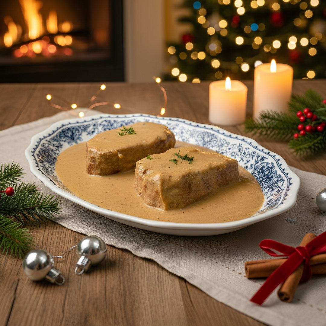 Épaule de Porcelet rôtie au Jus Corsé à la Bière & Sirop d'Érable - 2 personnes