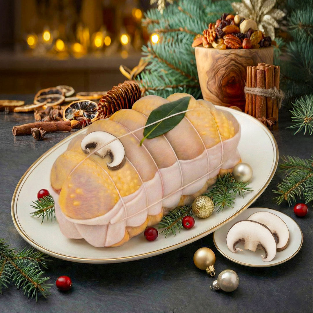 Rôti de Chapon farci aux Champignons Forestiers