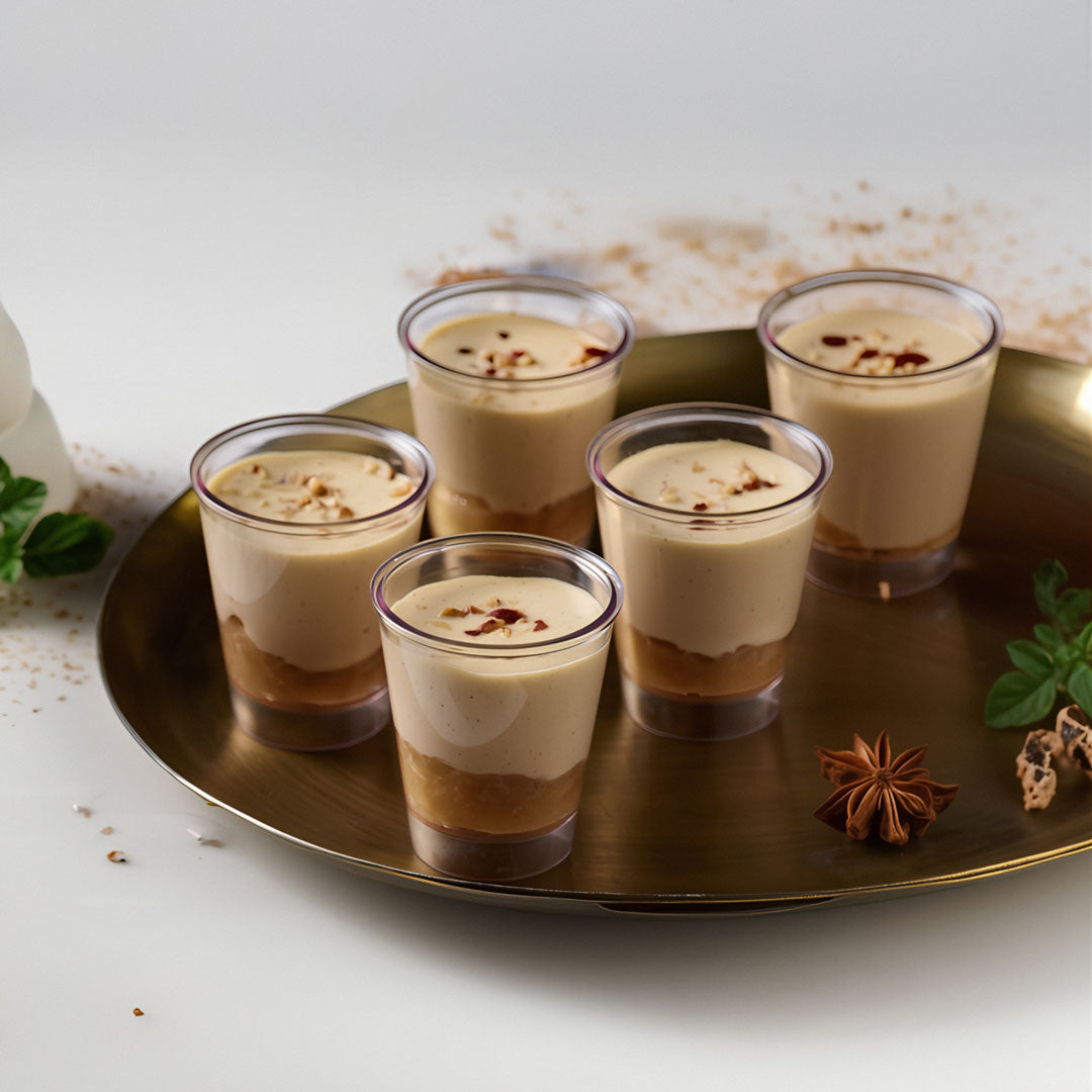 4 Verrines de Foie Gras aux Pommes cuites et Oignons confits