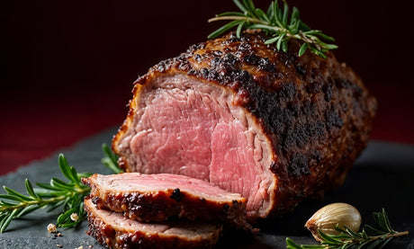 Rôti de Bœuf roulé dans le poivre & sa sauce au bleu