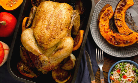 Chapon entier rôti de Noël