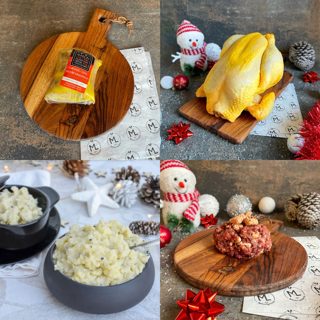 Menu Festif Chapon farci Foie Gras - 8 Personnes